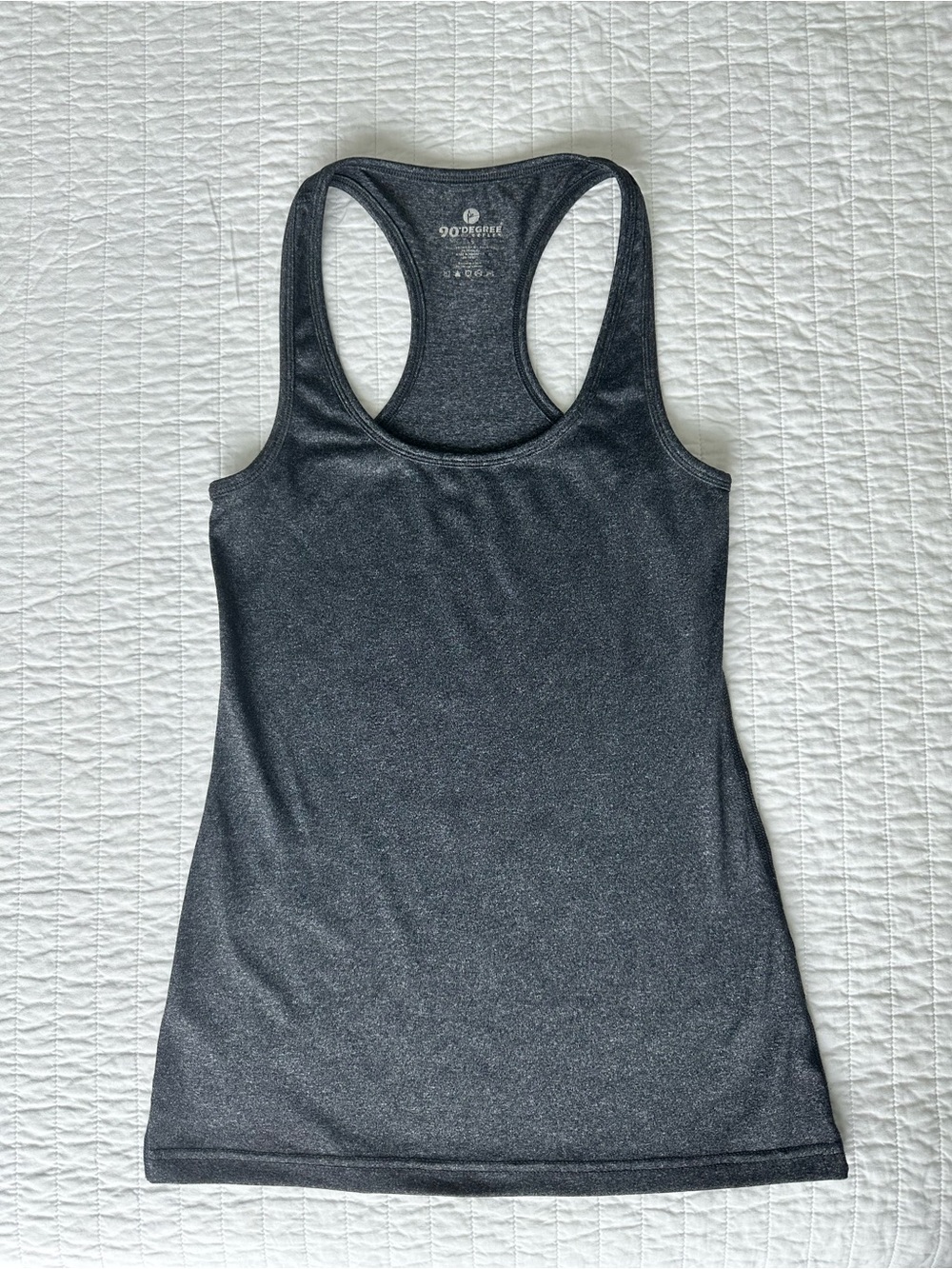 90 Degree by Reflex Women's Black Racerback Tank Top in Gray Excellent Condition